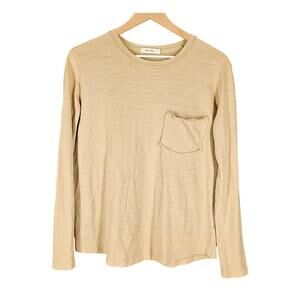 MOD REF MEN'S BEIGE LONG SLEEVE POCKET T-SHIRT SIZE MEDIUM STYLE TR 3054TR